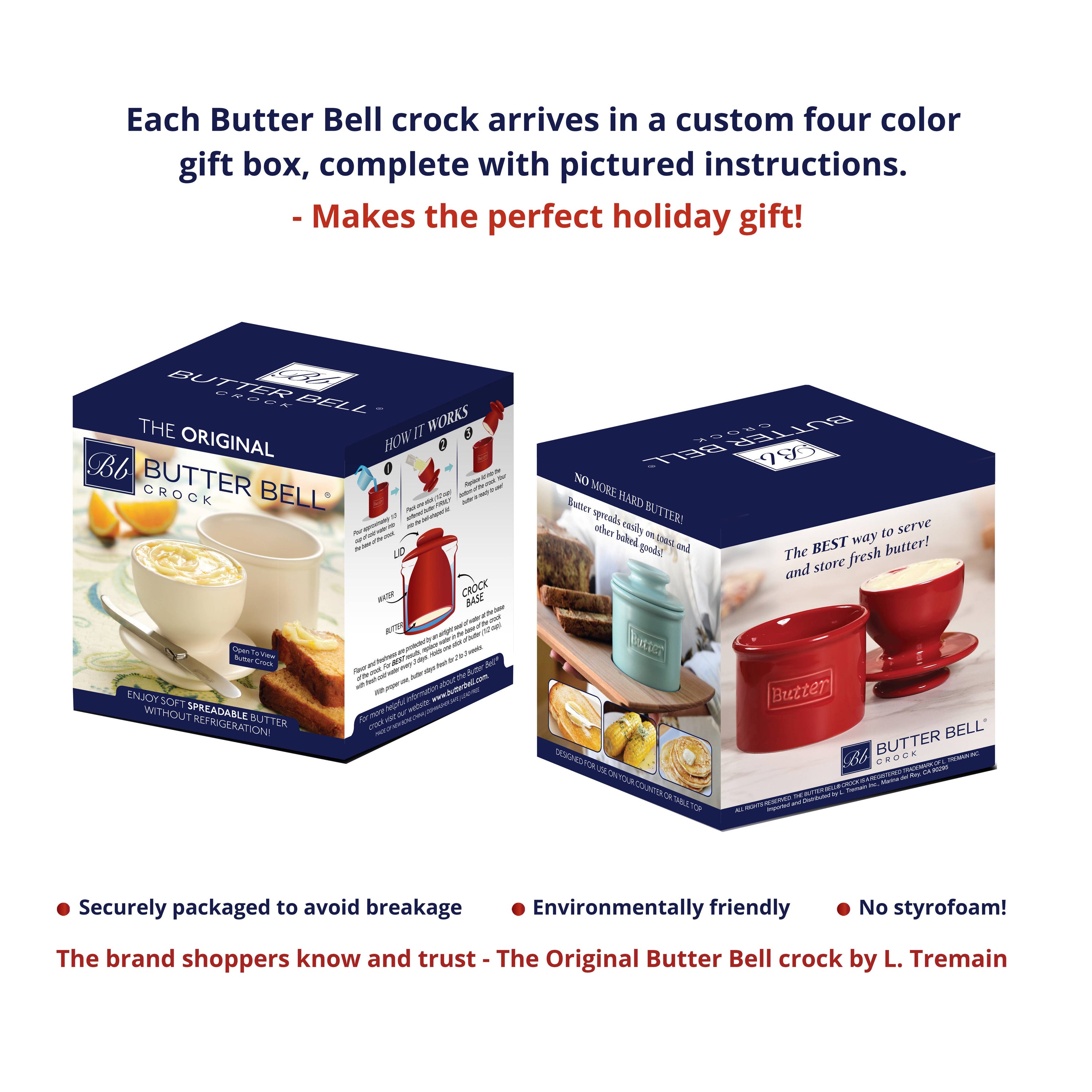 The Original Butter Bell® Crock - Cafe Maraschino Red